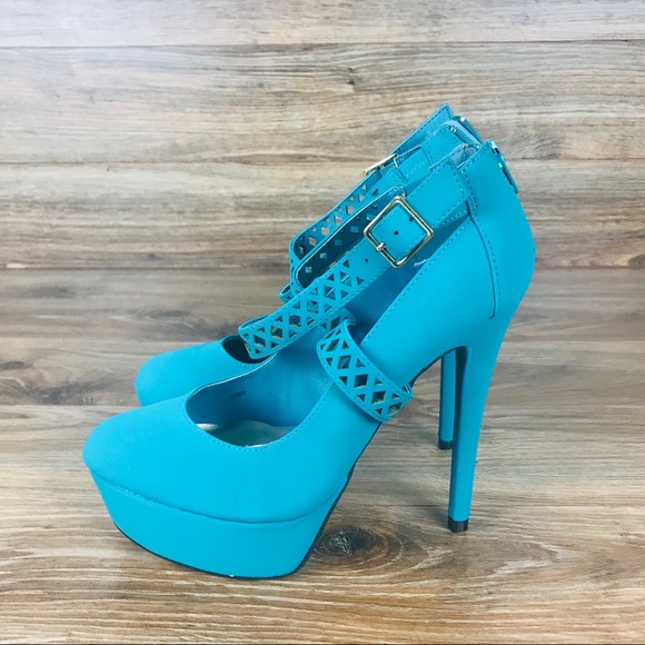 Charlotte Russe Shoes - Awesome Turquoise Blue Platform Pumps Size 8